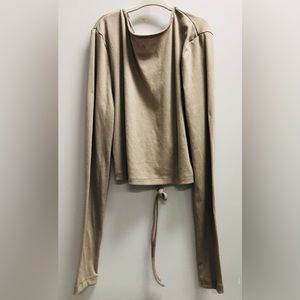 NWT 4th Reckless Tan Long Sleeves Crop top